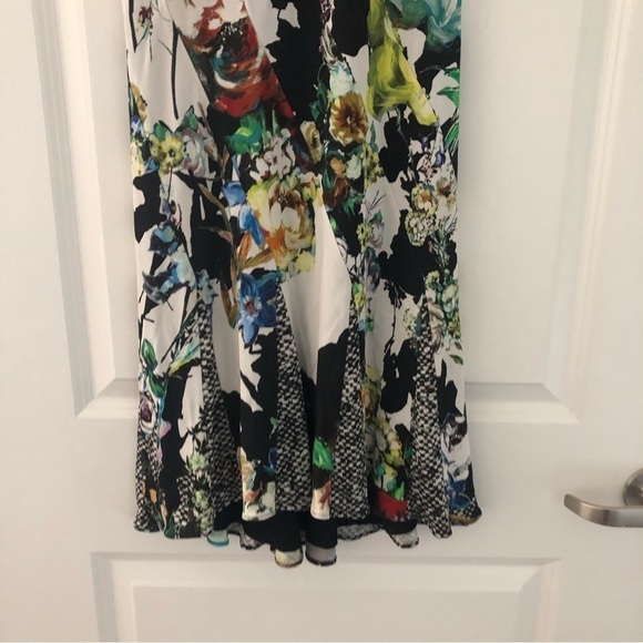 Roberto Cavalli Mixed Print Floral Foliage Sheath Dress - Picture 9 of 10